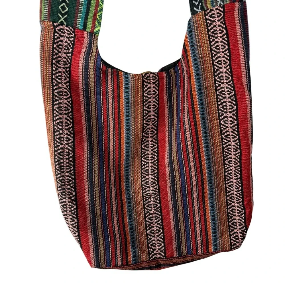 Kathmandu NWT Boho Patchwork Multi-Color Sun Crossbody Shoulder‎ Bag Hippie Chic